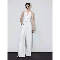 ราคา ฤดูร้อนใหม่ปี 2024 เสื้อกั๊กเชือกแขวนคอคอวีสองสีขาวดำ กางเกงขากว้าง แฟชั่นสไตล์เกาหลี ดีไซน์สวย สูทผู้หญิง (1730710820752886331)