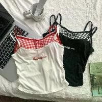 ราคา ชุดทูพีซ สาวฮอต ดีไซน์น่ารักและเซ็กซี่ เสื้อชั้นในลายสก๊อต ชุดฤดูร้อนของผู้หญิง ความงามปักขอบลูกไม้ ชุดชั้นใน เสื้อเกาะอก (1730710307426634360)