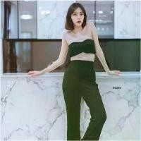 ราคา The Perfect Ladies ชุดเซ็ท SET เสื้อเกาะอก ผูกอก + กางเกงขายาว (1729625723660044738)