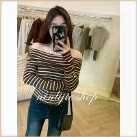 ราคา เสื้อปาดไหล่ลายทางสำหรับผู้หญิง แฟชั่นเกาหลีใหม่ ฤดูใบไม้ร่วงและฤดูหนาว 2024 เสื้อเกาะอก เกาะอก เสื้อเกาะอกผู้หญิง (1730036965751360471)