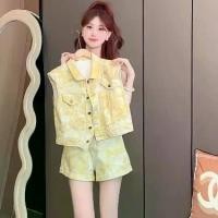 ราคา เสื้อกั๊กยีนส์ สไตล์เรโทร เสื้อแขนกุด (1731632216734926416)