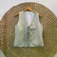 ราคา เสื้อแขนกุด ผูกหน้า ผ้าลินิน (1731457329744020704)