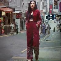 ราคา ชุดกางเกงแต่งชายลายขอ + เสื้อคลุม (1729583609793513588)