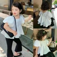 ราคา เสื้อโบว์ฤดูร้อน สไตล์เกาหลี สำหรับเด็กผู้หญิง คอเหลี่ยม แขนพอง เสื้อคล้องคอ เหมาะสำหรับเด็กอายุ 3-8 ปี (1729900950814755738)
