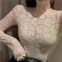 ราคา เสื้อเบลาส์ เสื้อสวมหัว คอเต่า ยืดได้ สำหรับผู้หญิง เซ็กซี่ ลูกไม้กลวงออก เสื้อผ้าประจำวัน เสื้อคอเต่า วอร์ธg (1731551596675957777)