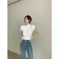 ราคา เสื้อแขนกุดคอปีน ผ้าเรยอน ดีเทลย่นข้างผ้าใส่สบายสุดๆ แมทช์ได้ทุกลุค เสื้อคอเต่า เสื้อรัดรูป รุ่น1189 (1729841116314635182)