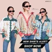ราคา Code : 40902.2 เสื้อเชิ้ตแขนพองบอลลูน เสื้อทรงสวยลายหวาน งานป้าย Mirrorsister ฮู้ด โอเวอร์ไซส์ ผู้หญิง clothing women shirt เสื้อสีชมพูไปงานรับปริญญา เสื้อแฟชั่นผู้หญิง เสื้อ (1731253667754117649)