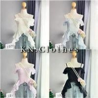 ราคา KN.Clothes เสื้อปาดไหล่แมงกระพรุน แต่งสายเดี่ยว เย็บตีเกล็ดหน้า YK บล็อกบัสเตอร์ Women ผู้หญิง Clothing เสื้อสงกรานต์ 2025แซ่บๆ เสื้อผ้าสไตล์ y2k เสื้อคอปก ผู้หญิง เสื้อสงกรานต (1731643564146133903)