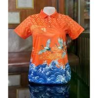 ราคา เสื้อโปโลผู้หญิง คอปก พิมพ์ลายนกเครน เสื้อยืดลายไทย Baju พิมพ์ลาย 3 มิติ เสื้อยืดแขนสั้น เสื้อยืด (1732184278789818771)