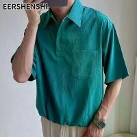 ราคา เสื้อโปโลแขนสั้นผู้ชายญี่ปุ่น Eershenshi เสื้อยืดสไตล์แขนสั้นผู้ใหญ่ เสื้อผ้าทอ (1730076362256451844)