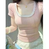 ราคา เสื้อยืดผู้หญิง Y2K สีขาว ลูกไม้ คอกลม แขนสั้น เสื้อครอป ดีไซน์กลวงออก เสื้อ คอกว้าง Women Clothing Tshirt เสื้อ กํา เสื้อ เชิ้ต เสื้อ คอ เสื้อ ลายลูกไม้ ป้าแอน เสื้อผ้า เสื้อ เชิ้ต (17314651538982527