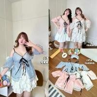 ราคา (JR) เสื้อสายเดี่ยว ต่อแขน ชายเสื้อระบาย แต่งกุ้นแต่งลูกไม้ตัดสี น่ารักสุดๆ เสื้อผ้าสาวอวบอ้วน พลัสไซส์ ไซส์ใหญ่ COD (1731770167507125721)