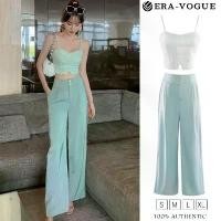 ราคา 【Shop the Latest Trends】 ชุดเซ็ท ชิ้น ผญ เสื้อสายเดี่ยว+กางเกงขายาว ขากว้าง สีฟ้า เอวสูง แขนกุด ผ้าซาติน ลายสก๊อต ชุดจั๊มสูทหญิง เซตเสื้อกางเกง ชุดออกงาน ชุดทำงาน งานสวย ผ้ามีน้ำ (1731890014243358072)