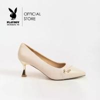 ราคา PLAYBOY รองเท้าส้นสูงผู้หญิง รหัสST-H243C1188 ดีไซน์รองเท้าส้นสูงแบบ Stilettos มี2สี สีดำและสีครีม (1731154554291325071)