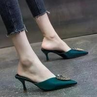 ราคา -รองเท้าส้นสูงผู้หญิง รองเท้าส้นกริชแหลม รองเท้าแตะครึ่งนิ้วเท้าไรน์ (1729622044502755611)