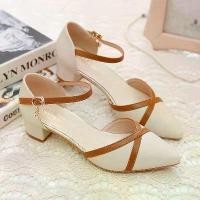 ราคา รองเท้าส้นสูงสำหรับผู้หญิง สไตล์เกาหลี แฟชั่น ส้นบล็อก 2025 ดีไซน์ใหม่ ปลายแหลม รองเท้าแตะ ส้นปิด สำหรับผู้หญิง รองเท้าทางการ รองเท้าส้นสูงผู้หญิง เปิดหน้าเท้า (1731546049201277614)