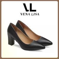 ราคา Venalisa 3 นิ้ว แฟชั่น รองเท้าส้นสูงผู้หญิง หนังแท้ แหลม ส้นหนา สีดำ สำนักงาน ธุรกิจ สบายและอ่อนนุ่ม ที่นิยมมากที่สุด (1731845141822080887)