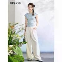 ราคา กางเกงลำลองขากระบอก เอวสูง สำหรับผู้หญิง MISHOW ผ้าลินินแอปริคอท ทรงหลวม สไตล์ฤดูร้อน 2024 ขากว้าง ลายหัวดอกไม้ กางเกงเต็ม MXD12K0545 Clothing Women เสื้อผ้า Pants (1731533562960251804)