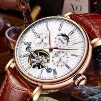 ราคา นาฬิกาข้อมือโครงกระดูกอัตโนมัติ, Kinyued, สำหรับผู้ชาย, สไตล์คลาสสิก, เรืองแสง, กันน้ำ, สายหนัง, นาฬิกา, นาฬิกาผู้ชาย (1730754632781171123)