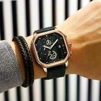 ราคา นาฬิกาสปอร์ตทรงสี่เหลี่ยมสำหรับผู้ชาย ใหม่ สร้างสรรค์ กันน้ำ หนังเต็ม เหล็ก ควอตซ์ ทอง นาฬิกา ของขวัญสำหรับผู้ชาย นาฬิกาข้อมือเรืองแสง (1729731599252031641)