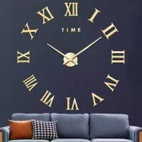 ราคา นาฬิกาแขวนผนัง, ยักษ์สีทองเลขโรมัน Frameless, นาฬิกาแขวนขนาดใหญ่, นาฬิกา DIY 3 มิติ, สติ๊กเกอร์ติดผนัง, ตกแต่งสำหรับบ้านและห้องนั่งเล่น, [COD] (1731125862480841707)