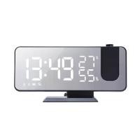 ราคา นาฬิกาปลุกดิจิตอลอัจฉริยะพร้อมวิทยุ LED นาฬิกาตั้งโต๊ะ นาฬิกาตั้งโต๊ะอิเล็กทรอนิกส์ USB พร้อมเวลาฉายภาพ 180° เลื่อนปลุกสีดำ (1730029268008209298)