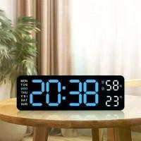 ราคา นาฬิกาปลุกตั้งโต๊ะติดผนัง จอแสดงผล LED ขนาดใหญ่ ระบบดิจิตอล พร้อมปฏิทิน อุณหภูมิ และวันที่ Alarm นาฬิกาแขวน (1731324739955362227)