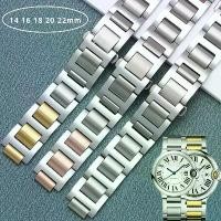 ราคา สายรัดอุปกรณ์เสริมนาฬิกา, สำหรับ Cartier Series 14, 16, 18, 20, 22mm, สร้อยข้อมือหัวเข็มขัดนิรภัยคู่, สายนาฬิกา, สแตนเลสแข็ง (1731451828489717919)