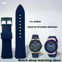 ราคา สายนาฬิกา 22 มม. สำหรับนาฬิกา GUESS U0247G3 W1058G2 W0040G3 สีฟ้าและสีดำ สายยางซิลิโคน คุณภาพสูง (1731566330046417246)