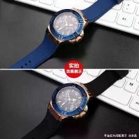 ราคา สายนาฬิกา 22 มม. สำหรับนาฬิกา GUESS U0247G3 W1058G2 W0040G3 สีฟ้าและสีดำ ทำจากยางซิลิโคน คุณภาพสูง (1731543335951501471)