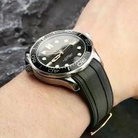 ราคา สายนาฬิกายาง 20 มม. และ 22 มม. สำหรับ Omega New Seamaster 300 สายนาฬิกา สายรัดพร้อมหัวเข็มขัดพิน ปลายโค้ง อุปกรณ์เสริมนาฬิกา (1731538902539405471)