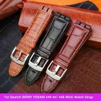 ราคา สายนาฬิกาหนังลูกวัวแท้ ขนาด 23 มม. เข็มกลัดเหล็ก เหมาะสำหรับ Swatch IRONY YOS440, 449, 447, 448, 401G สายนาฬิกา สร้อยข้อมือ สำหรับผู้ชาย (1732244014929250963)