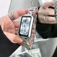 ราคา เหมาะสำหรับ Huawei Band 9 8 7 6 / Redmi Smart band 2 / Xiaomi Mi Band 7 Pro สายนาฬิกา Double Love สายนาฬิกาโลหะสำหรับ Huawei Band9 สายคล้อง สีดำ (1730479724040325593)