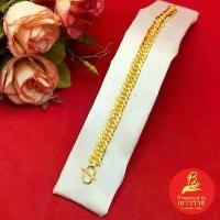 ราคา สร้อยข้อมือลายเลสพ่นทรายตัดลาย เลสก้างปลา ความยาว 7 นิ้ว เทียบเท่า 1 บาท หุ้มทอง สีเหมือนจริง ใส่แทนของจริงได้ คลังสินค้า (1731924003451012185)