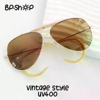 ราคา [พร้อมส่ง] แว่นกันแดด แว่นตา ขาเกี่ยว หน้าศูนย์ เลนส์กระจก แว่นตี๋ใหญ่สไตล์วินเทจ เลนส์เขียวขอบทอง (ฟรีกล่อง ผ้า)สีชา (1731812052362888585)