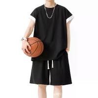 ราคา ชุดสองชิ้น, แฟชั่นลำลอง, การออกแบบหลวม, การออกแบบข้อมือบล็อคสี, เสื้อยืดแขนสั้นผ้าไหมน้ำแข็ง, กางเกงขาสั้น, เหมาะสำหรับเยาวชน, เสื้อผ้าผู้ชาย (1731912833893368846)