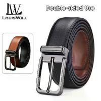 ราคา เข็มขัดผู้ชาย หลุยส์วิล แฟชั่น หนังแท้ สองด้าน สไตล์ลำลองและธุรกิจ เหมาะสำหรับกางเกงยีนส์และกางเกง เข็มขัดคาดเอวชาย เหมาะสำหรับผู้ชาย (1732190869849934280)