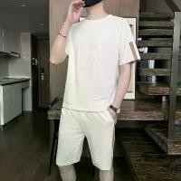 ราคา ชุดกีฬา สไตล์ฮ่องกง แฟชั่น เสื้อยืดผ้าฝ้ายพิมพ์ลาย ทรงหลวม ใส่สบาย คอกลม และกางเกงขาสั้นลำลอง เหมาะสำหรับฤดูร้อน มาใหม่ (1732168879344749144)