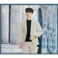 ราคา สูทผู้ชาย สไตล์เกาหลีระดับไฮเอนด์ ทรงสลิมฟิต พลัสไซส์ ชุดมืออาชีพ (เสื้อสูท+กางเกงขายาว สูทสองชิ้น) Man Clothing ลินิน (1730876217107646470)