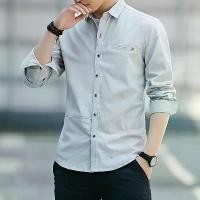 ราคา ZY * เสื้อเชิ้ต Workwear เสื้อเชิ้ตผู้ชาย แขนยาว ทรงหลวม ปกเสื้อ สไตล์ญี่ปุ่น ย้อนยุค ลำลอง (1730899067754023653)