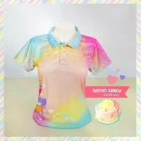 ราคา เสื้อโปโลผู้ชาย ดีไซน์ใหม่ พิมพ์ลาย 3 มิติ ไล่ระดับสีเขียวมิ้นต์ พร้อมการประสานสไตล์หัวใจหวาน การออกแบบสไตล์ไทย Shirt คอปก (1731400698607930211)