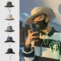 ราคา หมวกเดินป่า ตกปลา กลางแจ้ง หมวกบักเก็ต มีเชือกผูก หมวกกันแดด สำหรับผู้ชาย สไตล์ป่า หมวกผู้ชาย L1U8 (1731814226966840466)