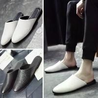 ราคา รองเท้าแตะแฟชั่นฤดูร้อน, รองเท้าแตะผู้ชาย, แบบสวม, รองเท้าแตะกึ่งขี้เกียจ, รองเท้าแตะหนังเปลือยหัวลำลอง, รองเท้าแตะผู้ชายอังกฤษ, สไตล์ลำลอง (1730229344800114885)