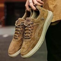 ราคา รองเท้าไม่มีส้นผู้ชาย, หนังกลับแท้, รองเท้าลำลอง, รองเท้าผ้าใบผู้ชาย, สไตล์ผูกเชือก, รองเท้าอ็อกซ์ฟอร์ด, รองเท้าวิ่งจ๊อกกิ้งกลางแจ้ง, ขนาดใหญ่ 38-47 (1731177780869827275)