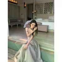 ราคา ชุดเดรสฝรั่งเศสที่ไม่มีสายหนังสำหรับผู้หญิง ชุดเดรสทรงเอทรงสลิมพร้อมสายเอี๊ยม สายเอี๊ยม สายเอี๊ยม สายเอี๊ยม (1729955621248010712)