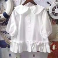 ราคา เสื้อเชิ้ต สไตล์ญี่ปุ่น นุ่ม สาว ย้อนยุค น่ารัก หูกระต่าย ทรงหลวม สีขาว ปลอกคอตุ๊กตา แขนสั้น เสื้อตุ๊กตา สำหรับนักเรียนหญิง (1731970353449241075)