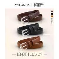ราคา COD Yolanda เข็มขัดหนัง เข็มขัดผู้หญิง Belt อะไหล่เงิน ยาว 105 cm สีเอิร์ธโทน สไตล์เกาหลี FF1601 (1731641510110857195)