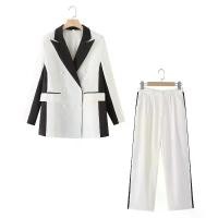 ราคา พร้อมส่ง ชุดเซ็ต2ชิ้น เสื้อสูททูโทนสีขาวดำ กับกางเกงขายาว ชุดทำงานผู้หญิง (S197) (1730483635092293987)
