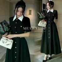 ราคา S-XL ชุดเดรสสีดำคอปกสีขาว กระโปรงบานแต่งกระดุมหน้า สวยมากกก ชุดดำ ชุดไปงาน ชุดไว้าลัย ชุดทำงานผู้หญิง ชุดไปเดท เดรสดำสวยๆ ซื้อชุดดำที่ไหน psm (1731372631360964126)