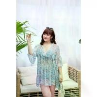 ราคา [COD] พร้อมส่ง!! ชุดว่ายน้ำสาวอวบ ชุดว่ายน้ำผู้หญิง ชุดว่ายน้ำพร้อมเสื้อคลุม ชุดว่ายน้ำคนอ้วน เสื้อคลุม ชุดว่ายน้ำลายดอก 6656 (1731664320219481752)